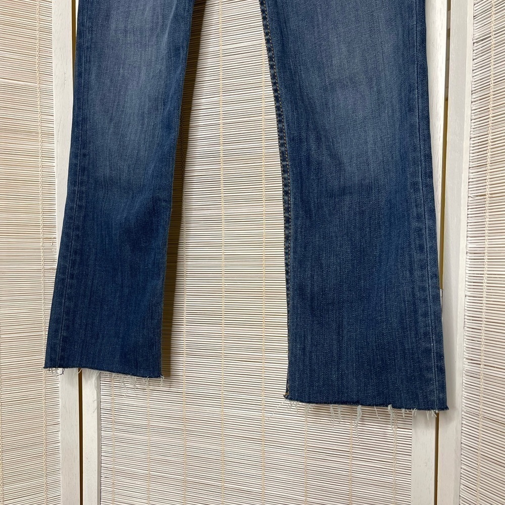 GRLFRND Reed Jeans Night Light Wash Raw Hem Stretch Denim Size 25 - Picture 3 of 9